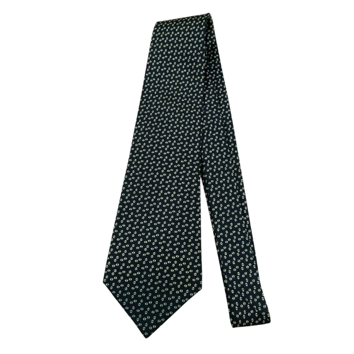 a15863 5 Jim Thompson Tie Silk Dark Navy Geometric Thailand (US Import Tax Included) มุมที่ 5