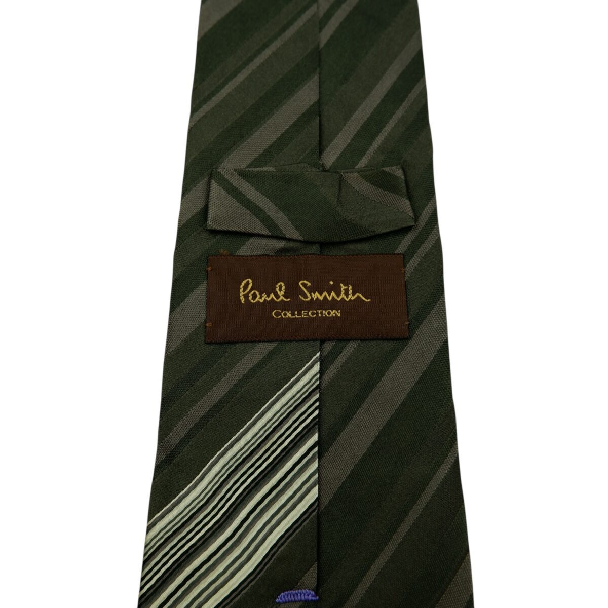 a15867 9 Paul Smith Tie Silk Dark Grey Stripe Japan (US Import Tax Included) มุมที่ 9