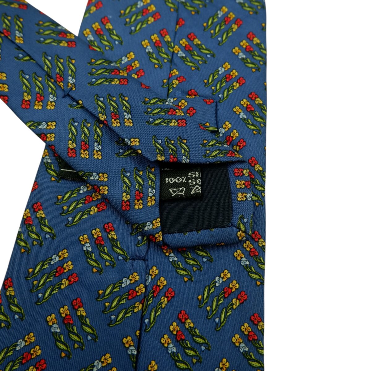 a15869 10 Salvatore Ferragamo Tie Silk Blue Geometric Italy (US Import Tax Included) มุมที่ 10