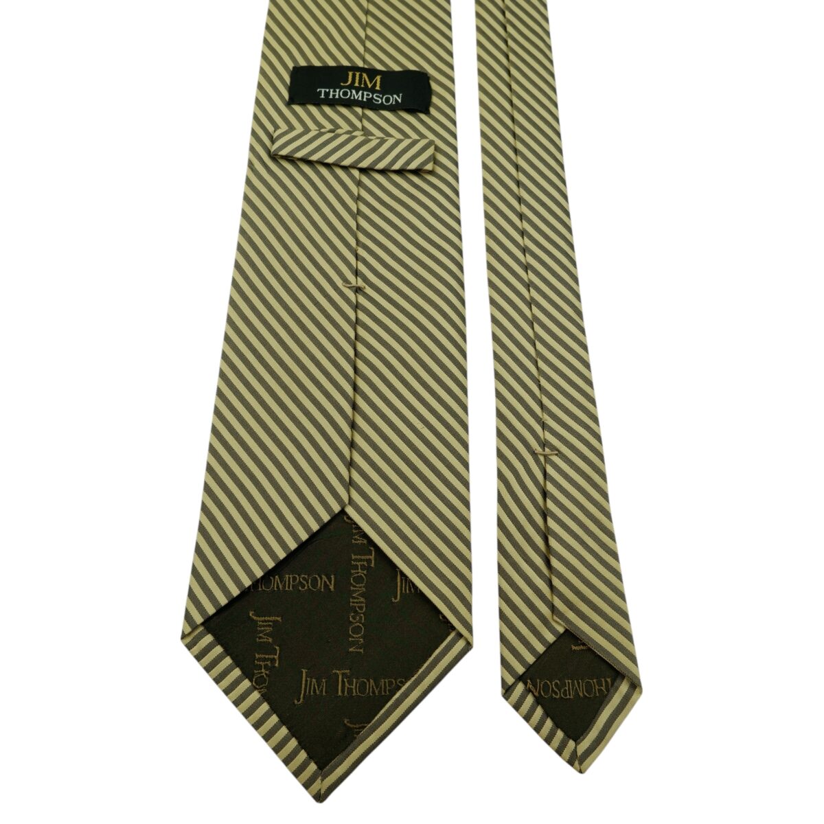 a15872 4 Jim Thompson Tie Silk Brown Stripe Thailand (US Import Tax Included) มุมที่ 4
