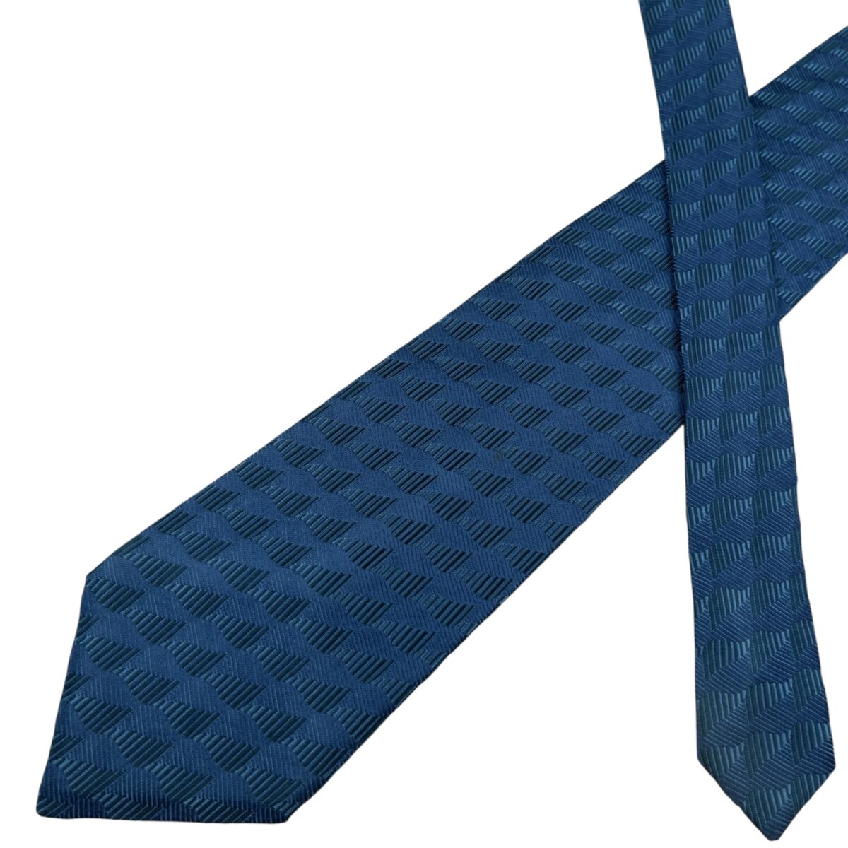 a15874 2 Lanvin Tie Silk Blue Geometric France (US Import Tax Included) มุมที่ 2