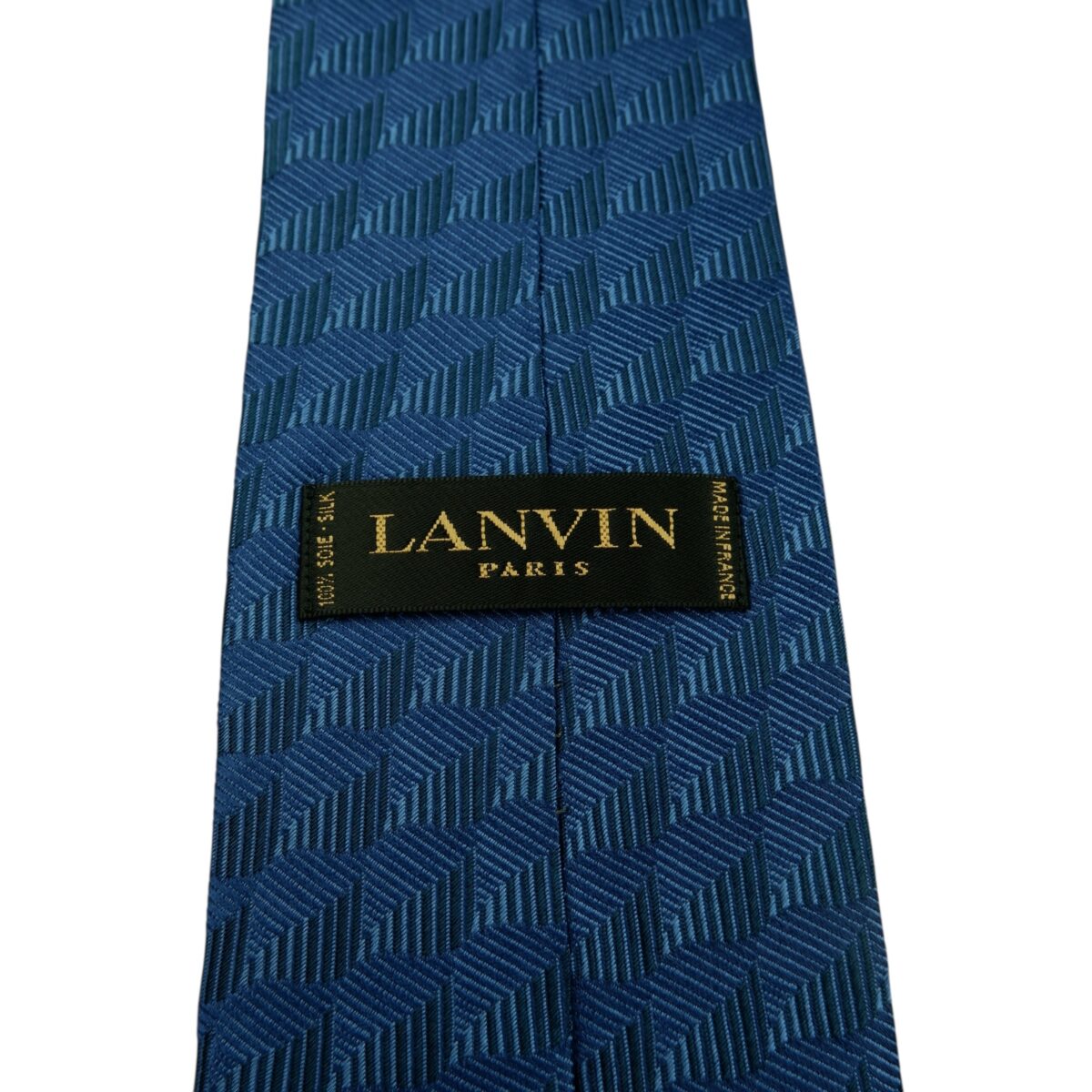 a15874 9 Lanvin Tie Silk Blue Geometric France (US Import Tax Included) มุมที่ 9