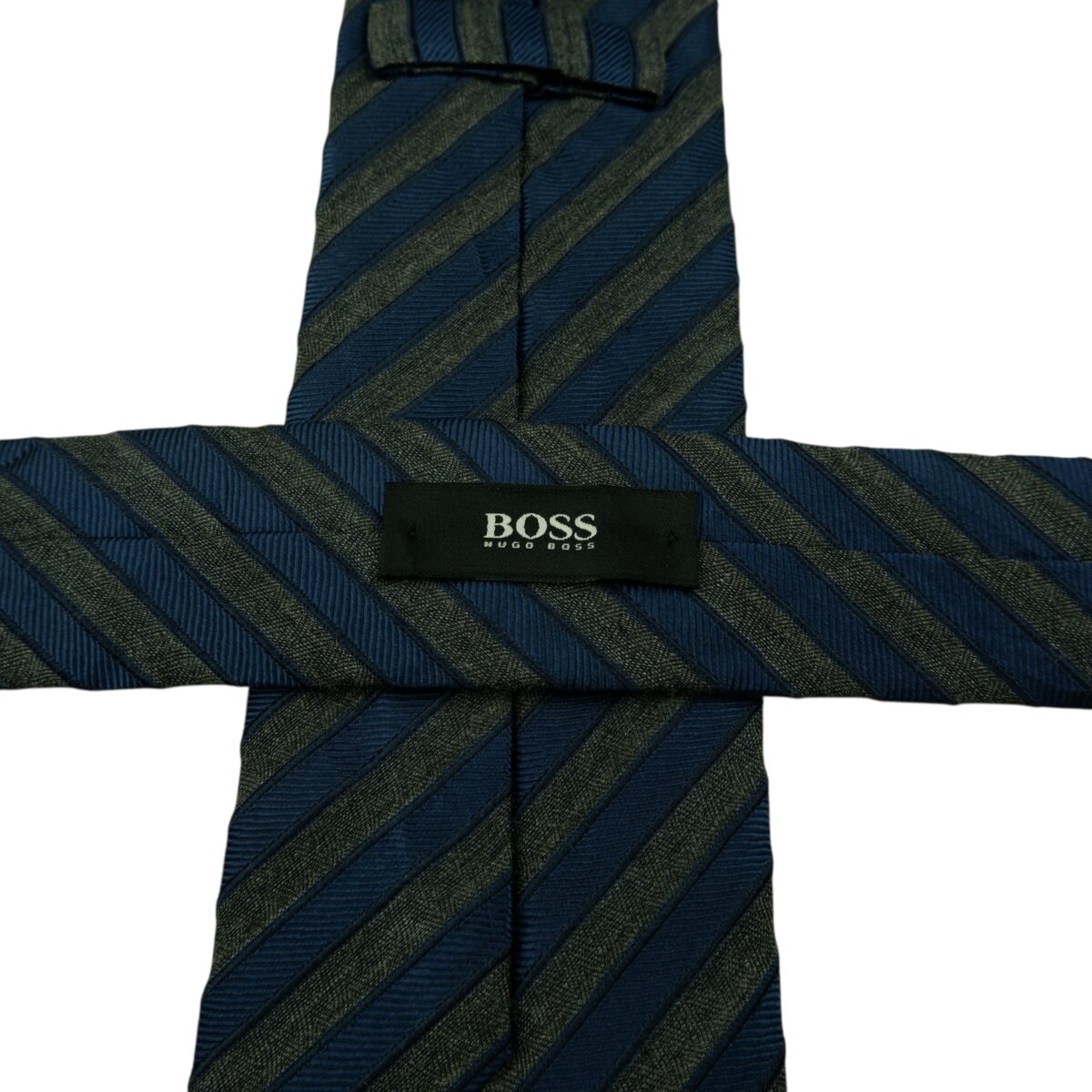 Hugo Boss Tie Silk Navy Grey Stripe Italy (US Import Tax Included) | mesabb clothing Hugo Boss Tie Silk Navy Grey Stripe Italy (US Import Tax Included) มุมที่ 9