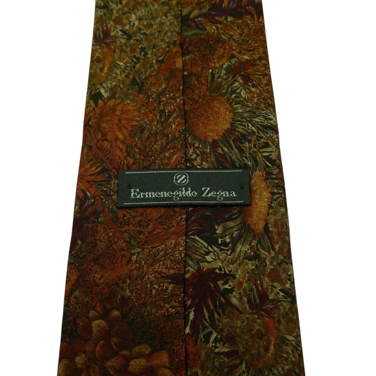 a15888 9 Ermenegildo Zegna Tie Silk Brown Floral Italy (US Import Tax Included) มุมที่ 9