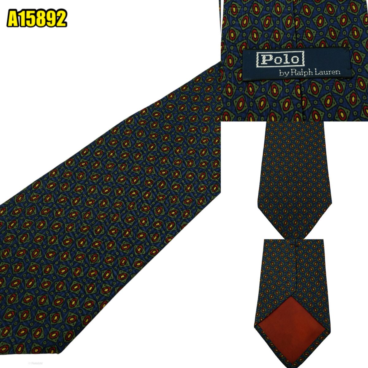 created by photogrid Ralph Lauren Tie Silk Dark Navy Geometric USA (US Import Tax Included) มุมที่ 1