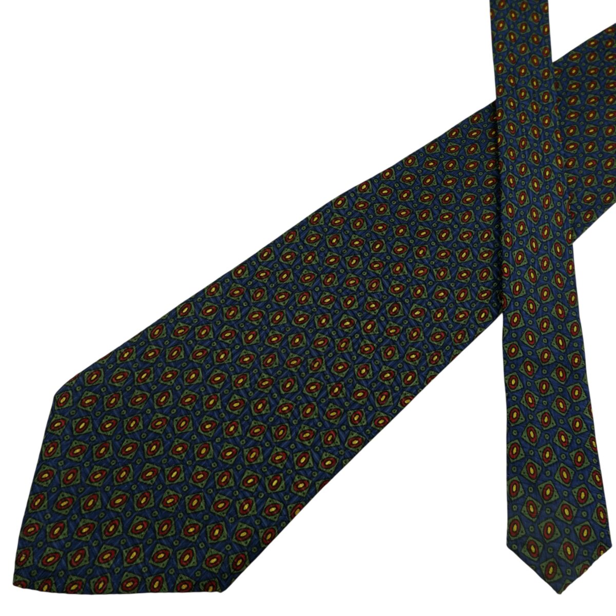 a15892 2 Ralph Lauren Tie Silk Dark Navy Geometric USA (US Import Tax Included) มุมที่ 2