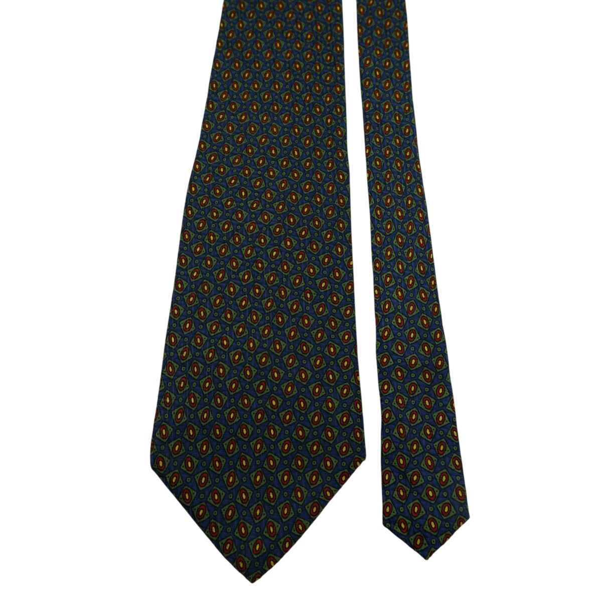 a15892 3 Ralph Lauren Tie Silk Dark Navy Geometric USA (US Import Tax Included) มุมที่ 3