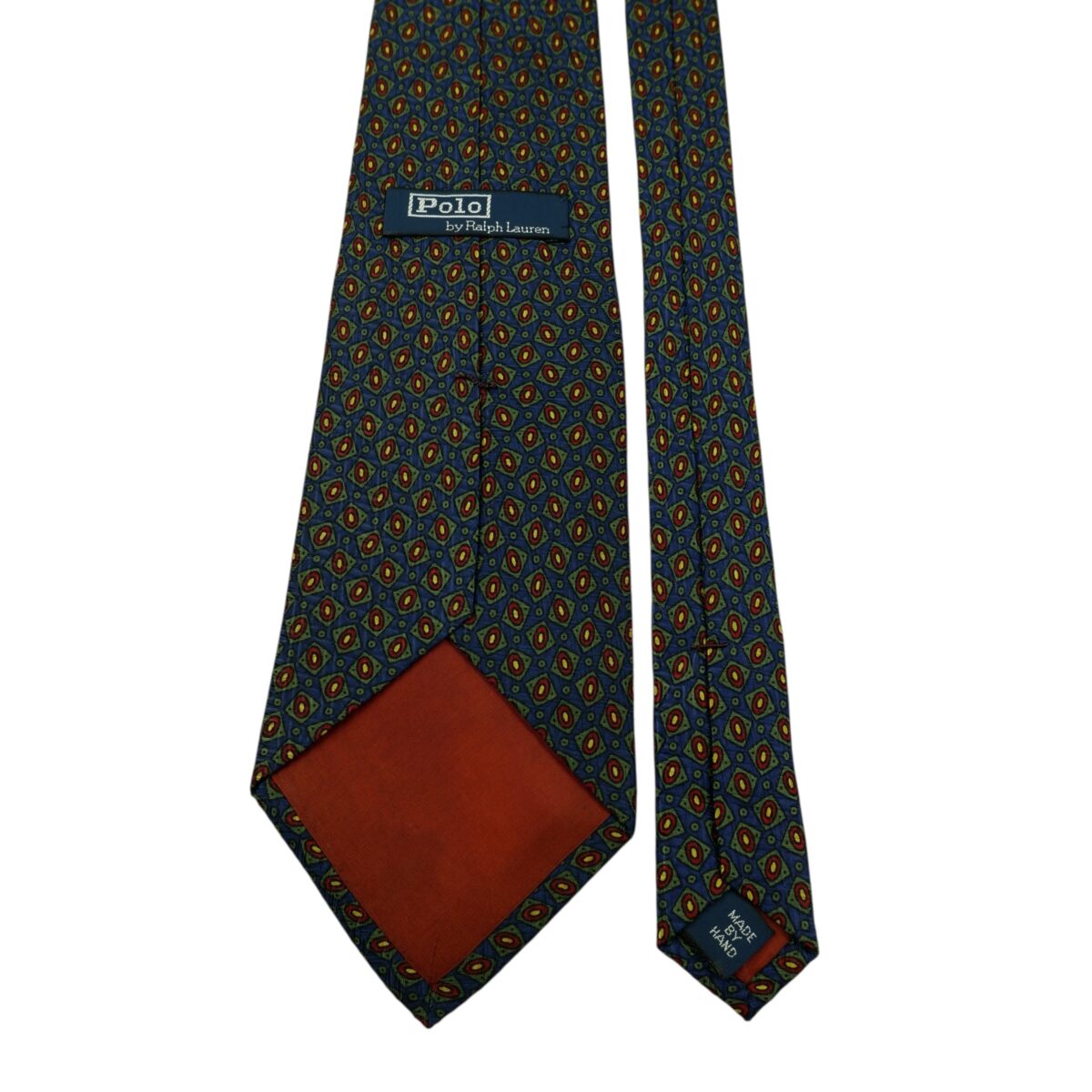 a15892 4 Ralph Lauren Tie Silk Dark Navy Geometric USA (US Import Tax Included) มุมที่ 4