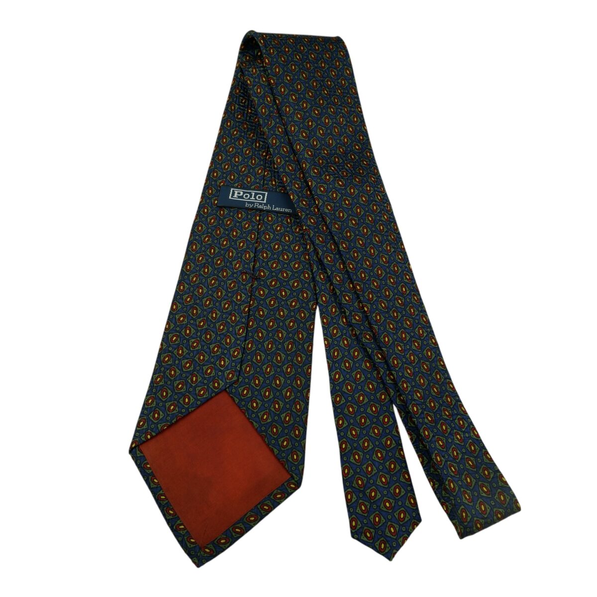 a15892 7 Ralph Lauren Tie Silk Dark Navy Geometric USA (US Import Tax Included) มุมที่ 7