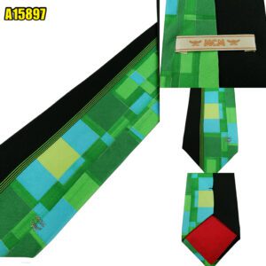 MCM Tie Silk Green Black Korea (US Import Tax Included) มุมที่ 1
