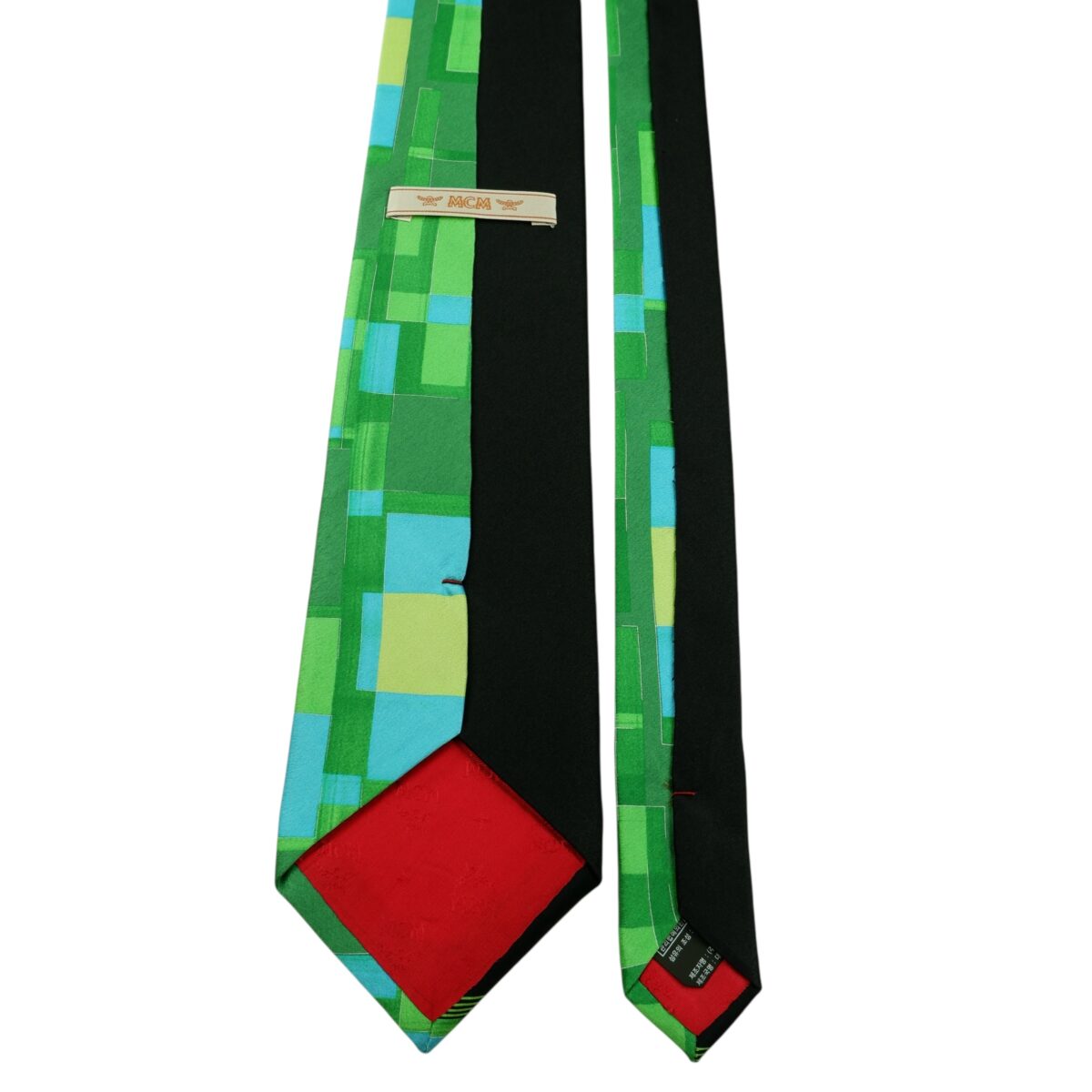 a15897 4 MCM Tie Silk Green Black Korea (US Import Tax Included) มุมที่ 4