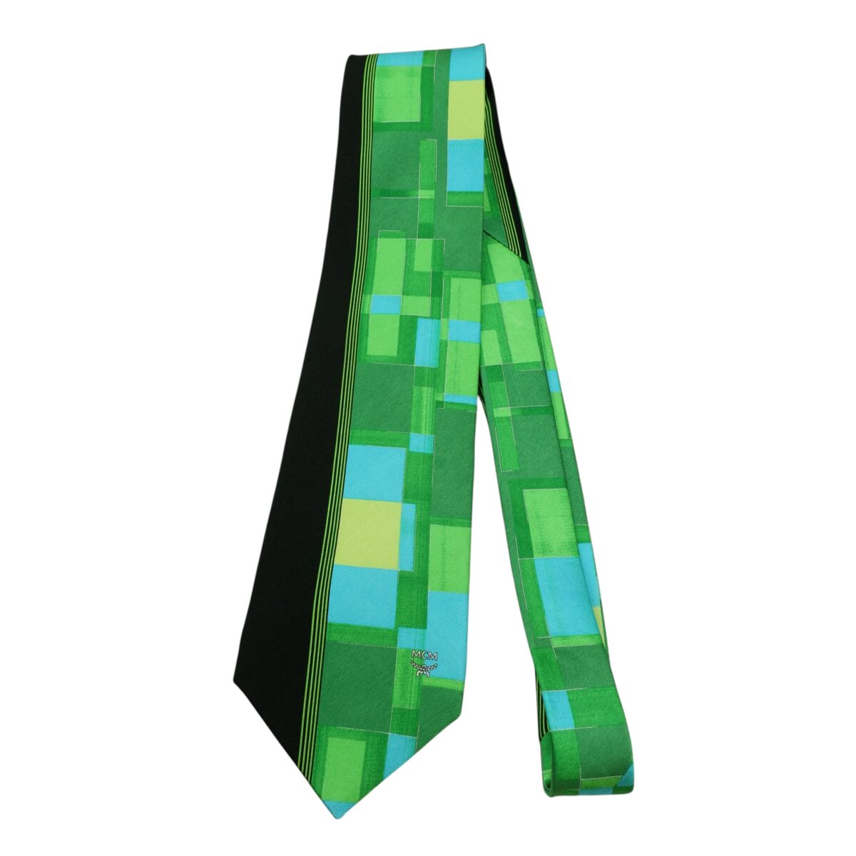 a15897 5 MCM Tie Silk Green Black Korea (US Import Tax Included) มุมที่ 5