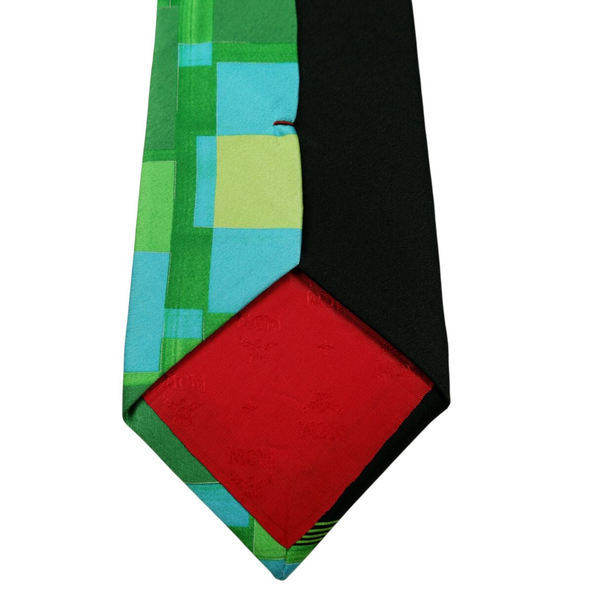 a15897 8 MCM Tie Silk Green Black Korea (US Import Tax Included) มุมที่ 8