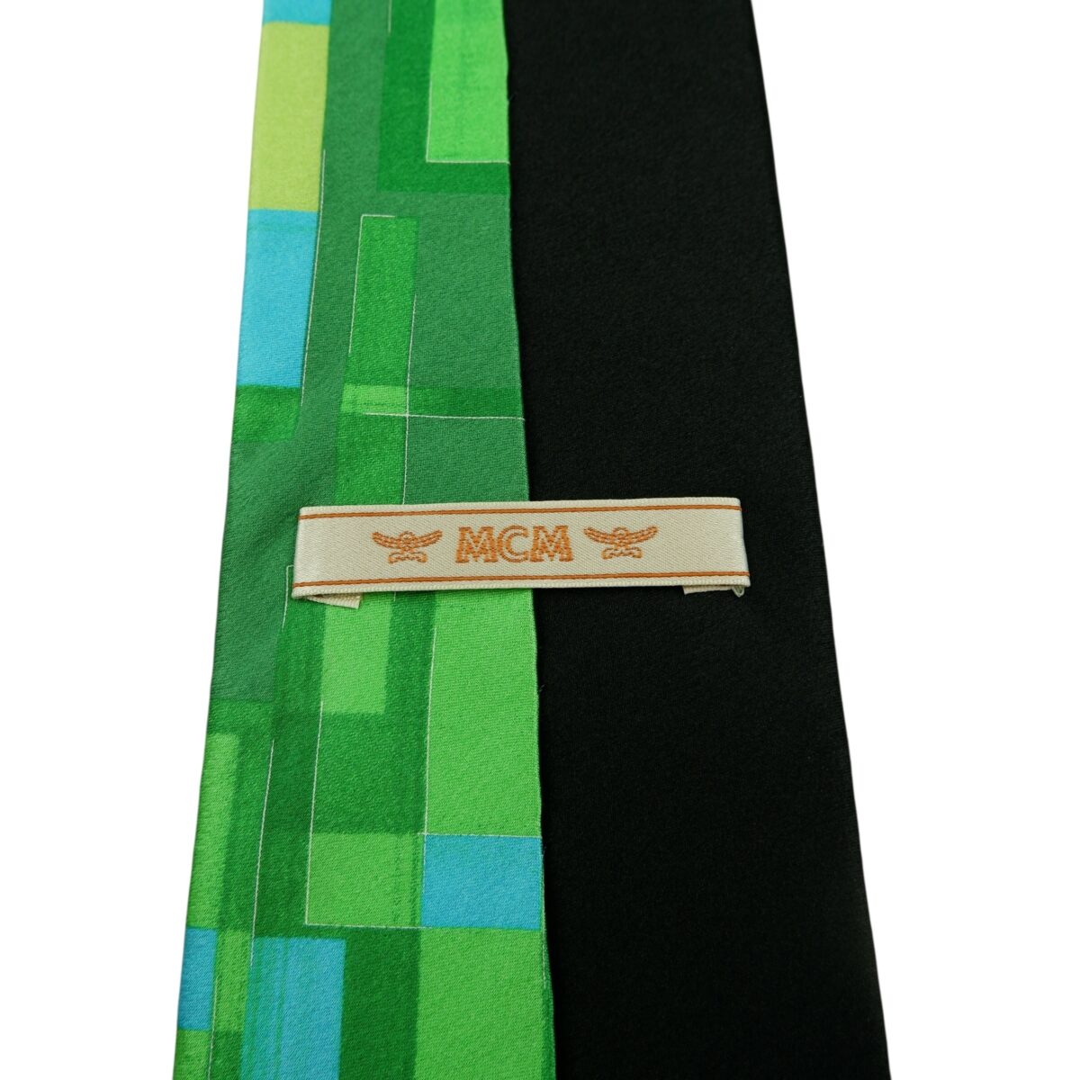 a15897 9 MCM Tie Silk Green Black Korea (US Import Tax Included) มุมที่ 9