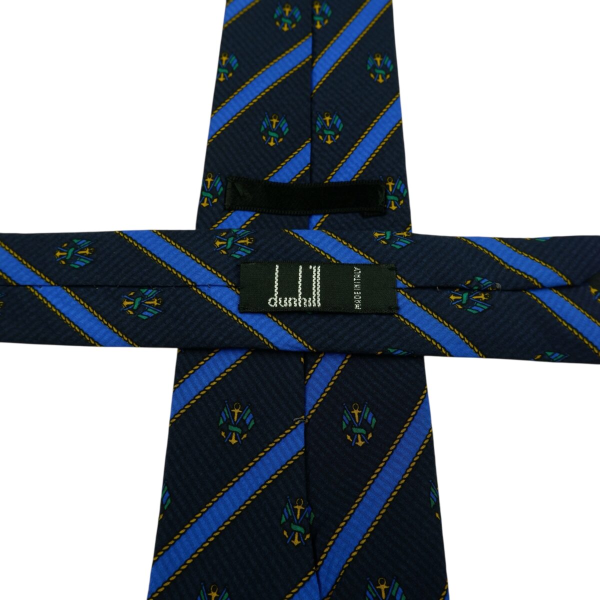 a15905 6 Dunhill Tie Silk Dark Navy Stripe Italy (US Import Tax Included) มุมที่ 6