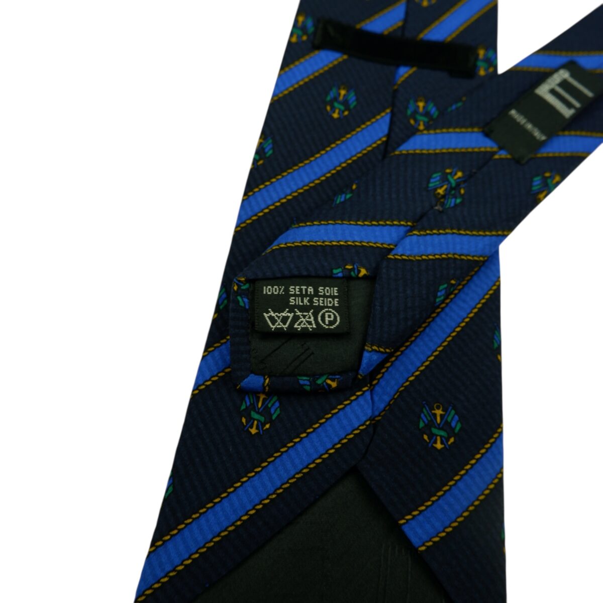 a15905 7 Dunhill Tie Silk Dark Navy Stripe Italy (US Import Tax Included) มุมที่ 7