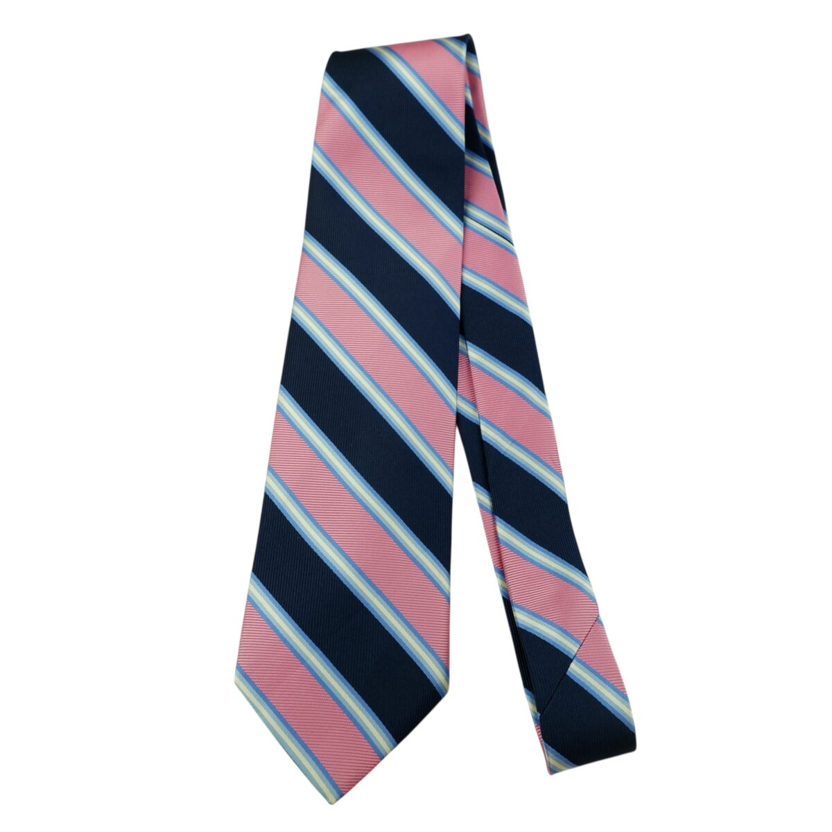 a15912 5 Brooks Brothers Tie Silk Dark Navy Pink Stripe USA (US Import Tax Included) มุมที่ 5