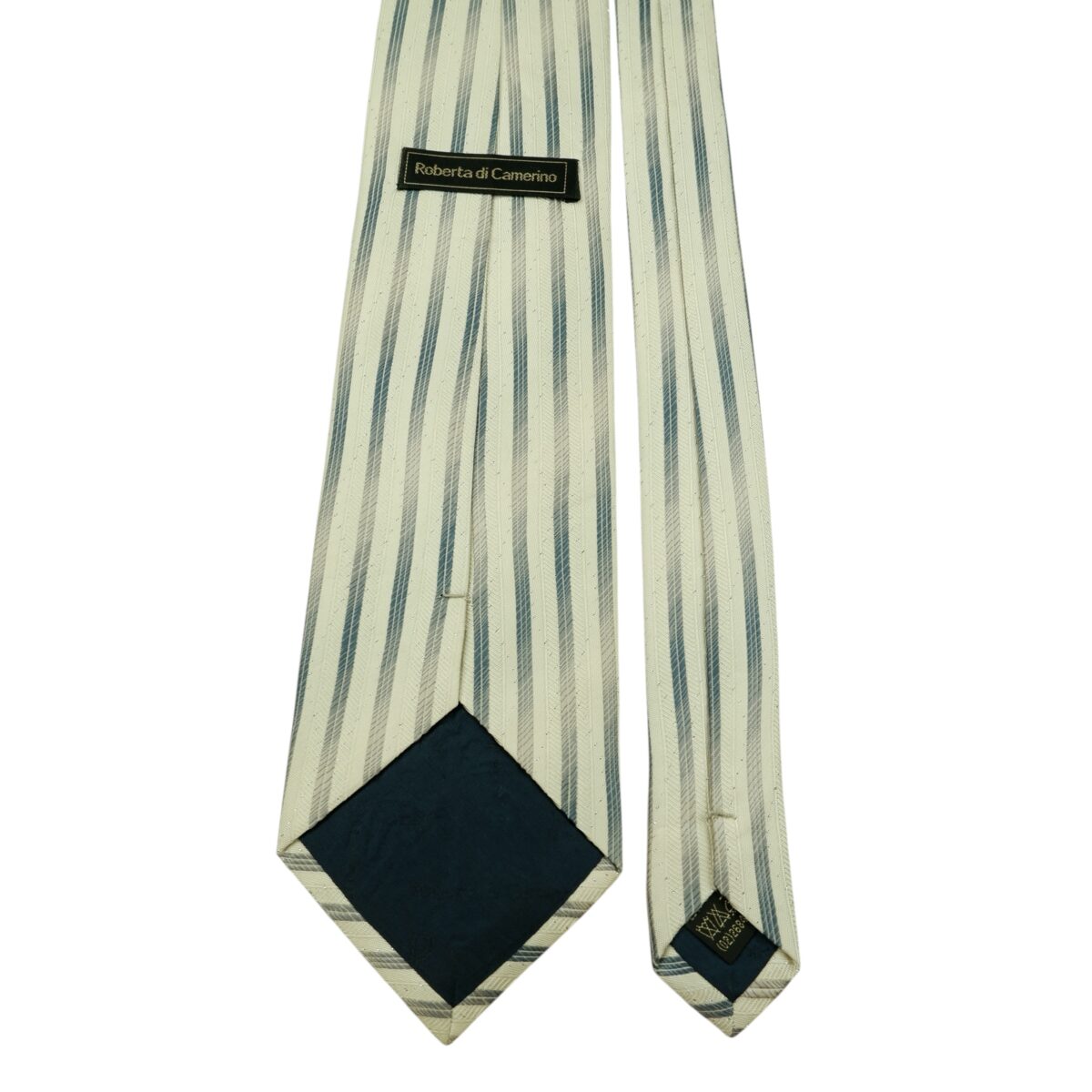 Roberta Di Camerino Tie Silk White Stripe Korea (US Import Tax Included) | mesabb clothing Roberta Di Camerino Tie Silk White Stripe Korea (US Import Tax Included) มุมที่ 4