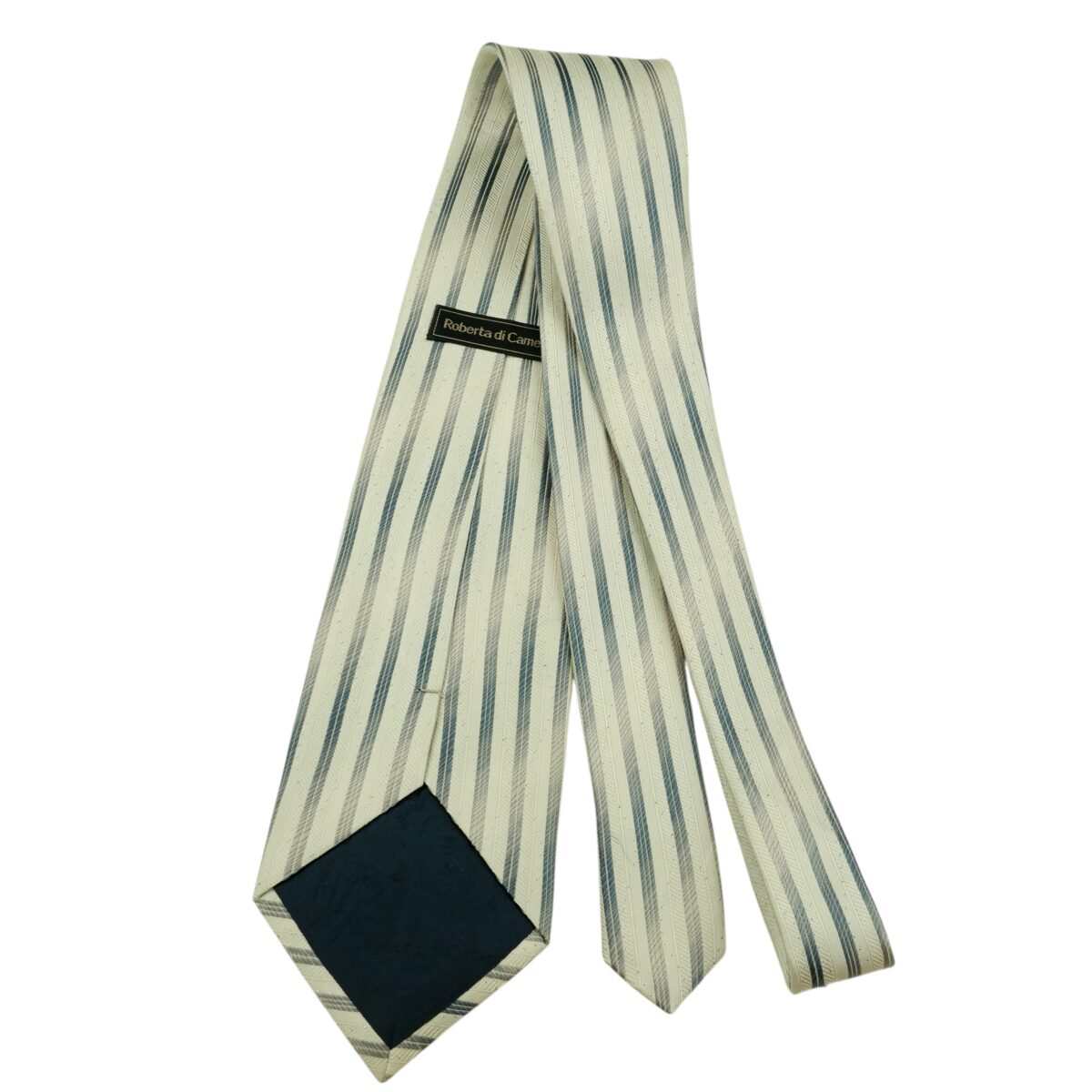 Roberta Di Camerino Tie Silk White Stripe Korea (US Import Tax Included) | mesabb clothing Roberta Di Camerino Tie Silk White Stripe Korea (US Import Tax Included) มุมที่ 7