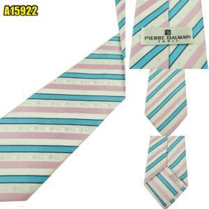 Pierre Balmain Tie PE White Pink Blue Stripe China (US Import Tax Included) มุมที่ 1