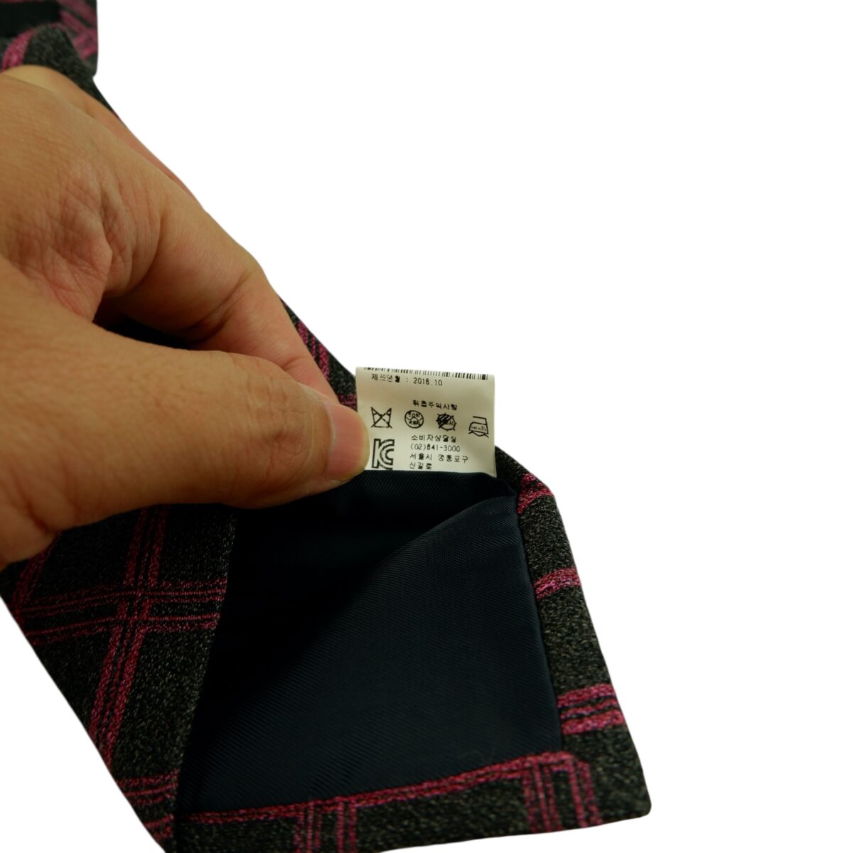 Renoma Tie PE Dark Grey Pink Check Korea (US Import Tax Included) | mesabb clothing Renoma Tie PE Dark Grey Pink Check Korea (US Import Tax Included) มุมที่ 10