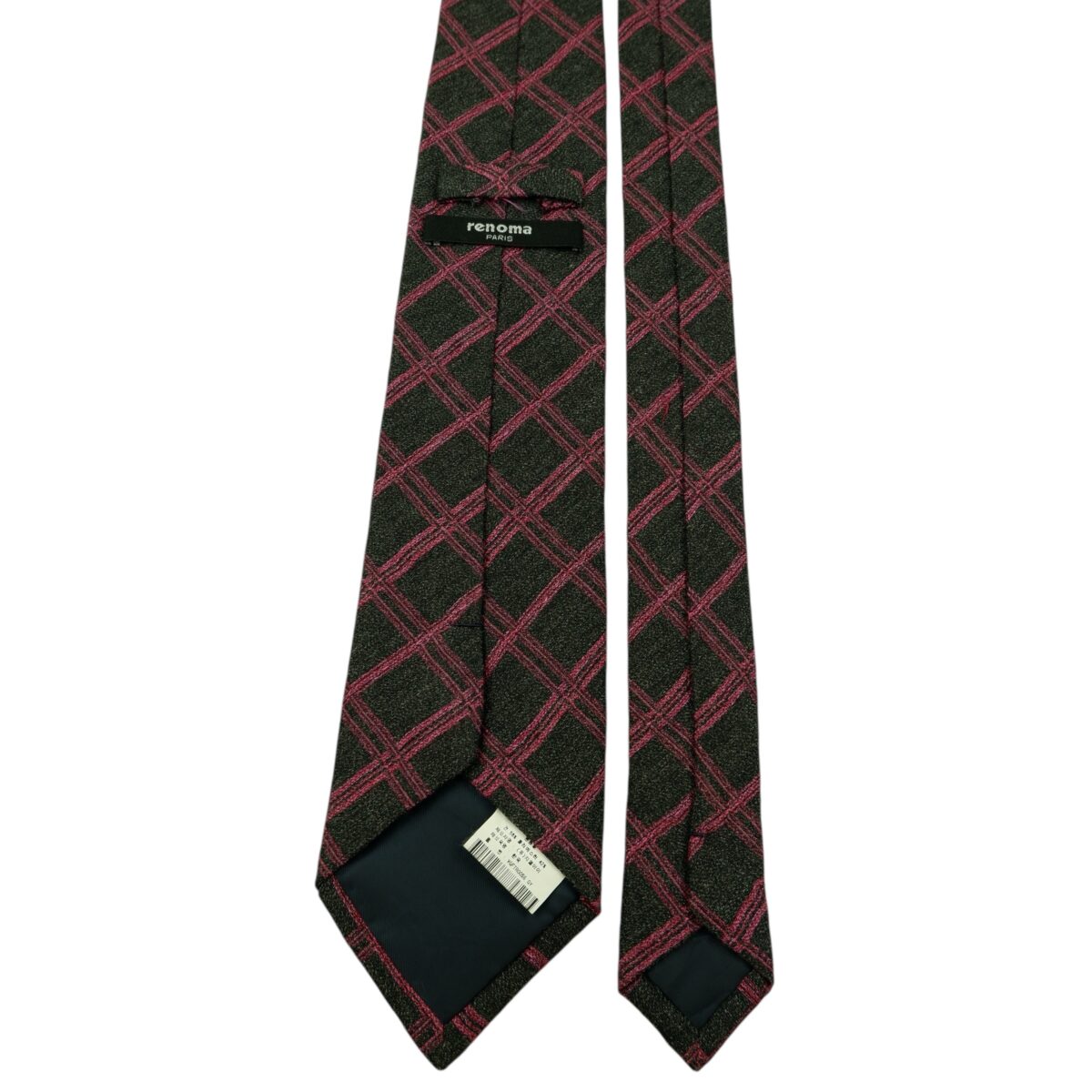 Renoma Tie PE Dark Grey Pink Check Korea (US Import Tax Included) | mesabb clothing Renoma Tie PE Dark Grey Pink Check Korea (US Import Tax Included) มุมที่ 4