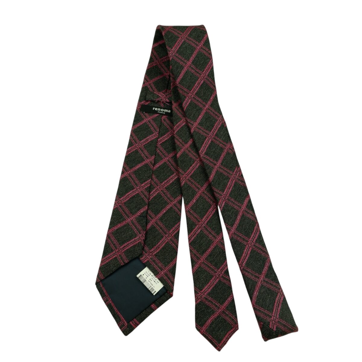 Renoma Tie PE Dark Grey Pink Check Korea (US Import Tax Included) | mesabb clothing Renoma Tie PE Dark Grey Pink Check Korea (US Import Tax Included) มุมที่ 6