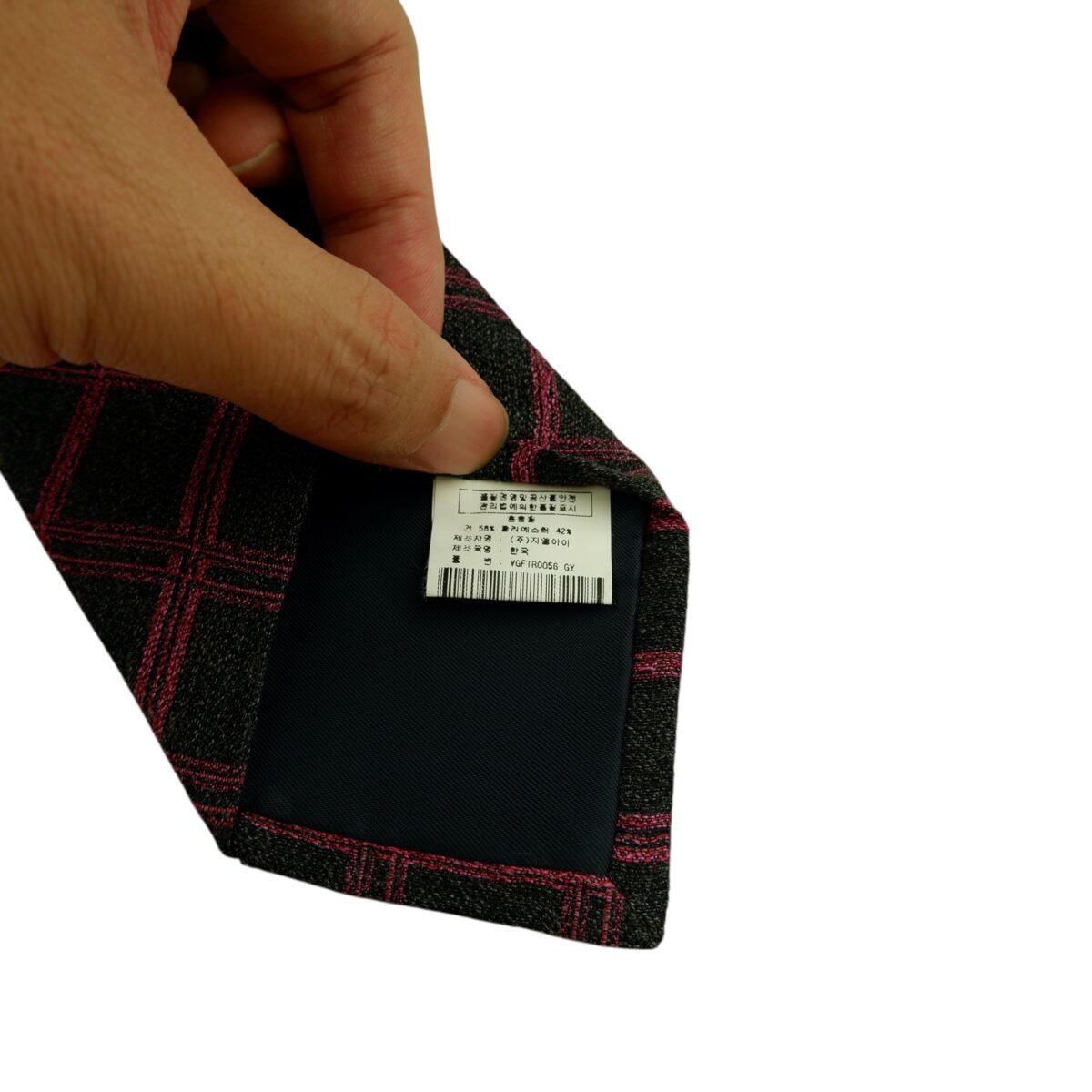 Renoma Tie PE Dark Grey Pink Check Korea (US Import Tax Included) | mesabb clothing Renoma Tie PE Dark Grey Pink Check Korea (US Import Tax Included) มุมที่ 9