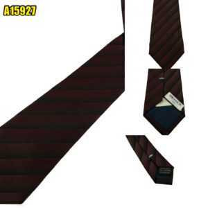 Orihica Tie Silk Dark Maroon  Stripe China (US Import Tax Included) มุมที่ 1