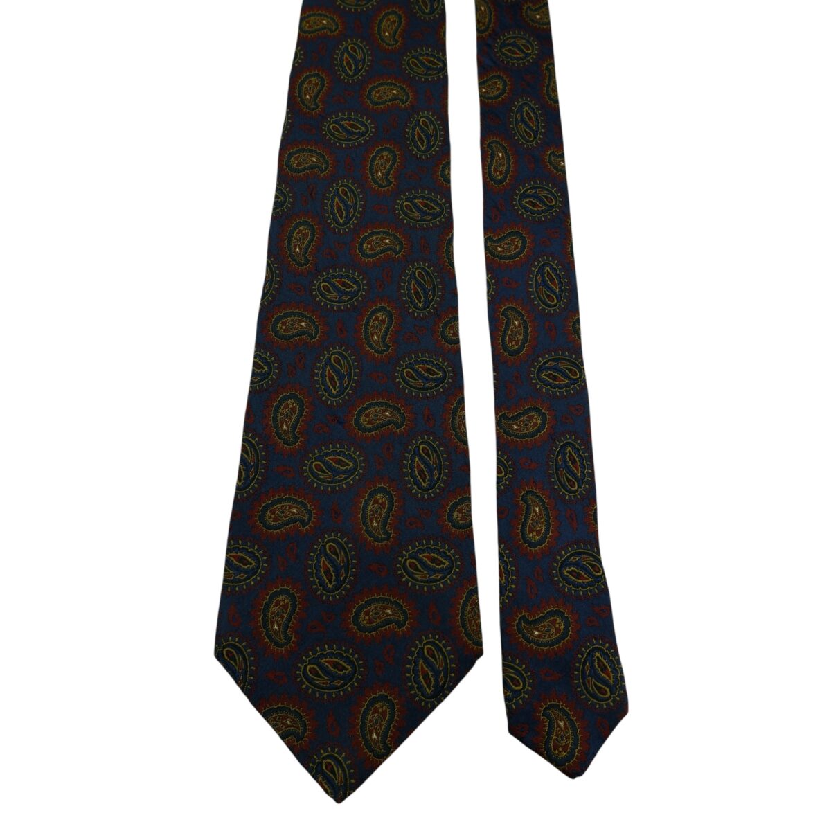 Lanvin Tie Silk Dark Navy Paisley Pattern Italy (US Import Tax Included) | mesabb clothing Lanvin Tie Silk Dark Navy Paisley Pattern Italy (US Import Tax Included) มุมที่ 3