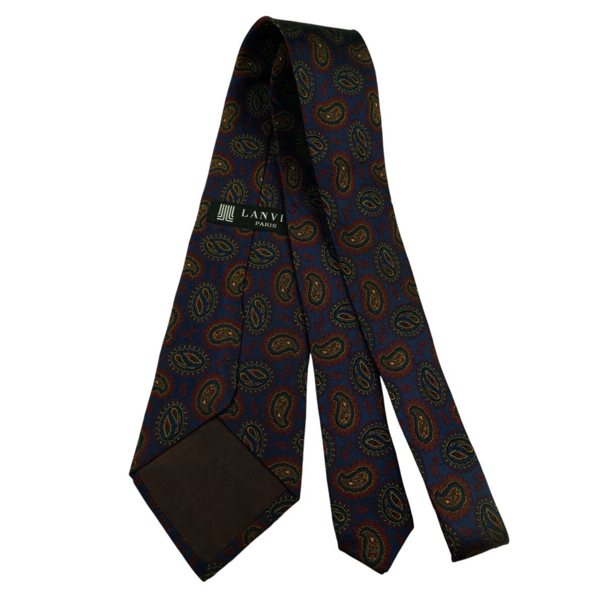 Lanvin Tie Silk Dark Navy Paisley Pattern Italy (US Import Tax Included) | mesabb clothing Lanvin Tie Silk Dark Navy Paisley Pattern Italy (US Import Tax Included) มุมที่ 7
