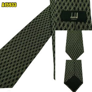 Dunhill Tie Silk Black Check Italy (US Import Tax Included) มุมที่ 1