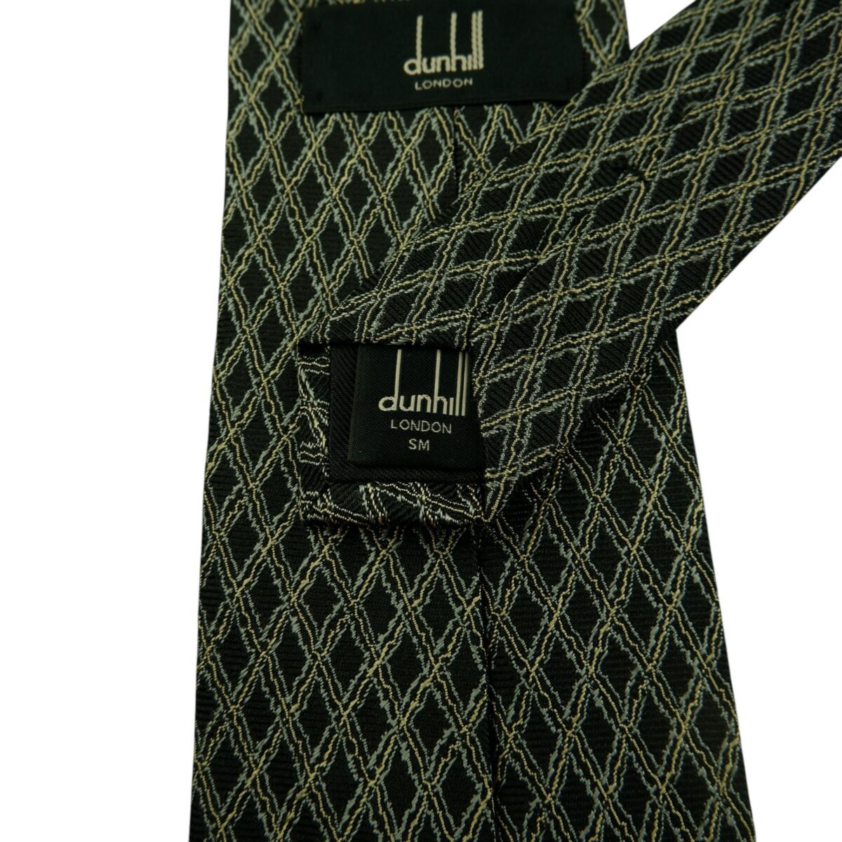 a15933 11 Dunhill Tie Silk Black Check Italy (US Import Tax Included) มุมที่ 11