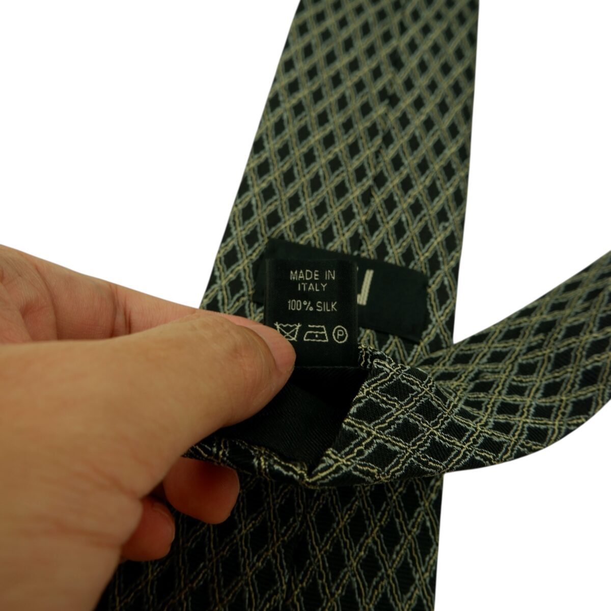 a15933 12 Dunhill Tie Silk Black Check Italy (US Import Tax Included) มุมที่ 12