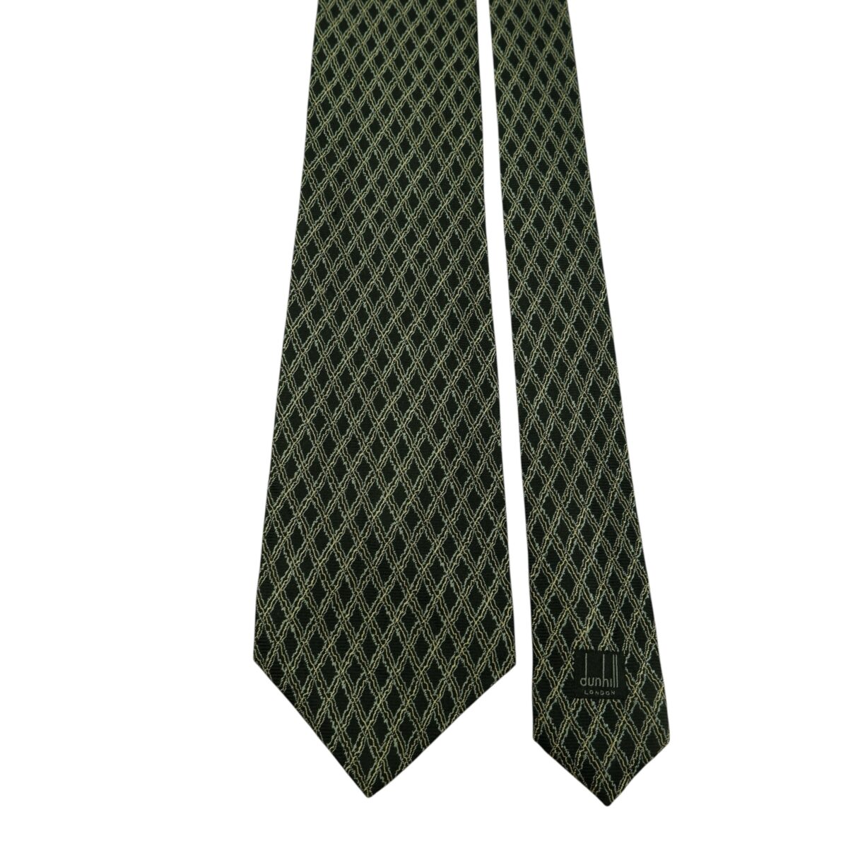 a15933 3 Dunhill Tie Silk Black Check Italy (US Import Tax Included) มุมที่ 3