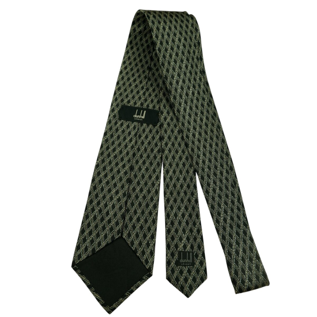 a15933 7 Dunhill Tie Silk Black Check Italy (US Import Tax Included) มุมที่ 7