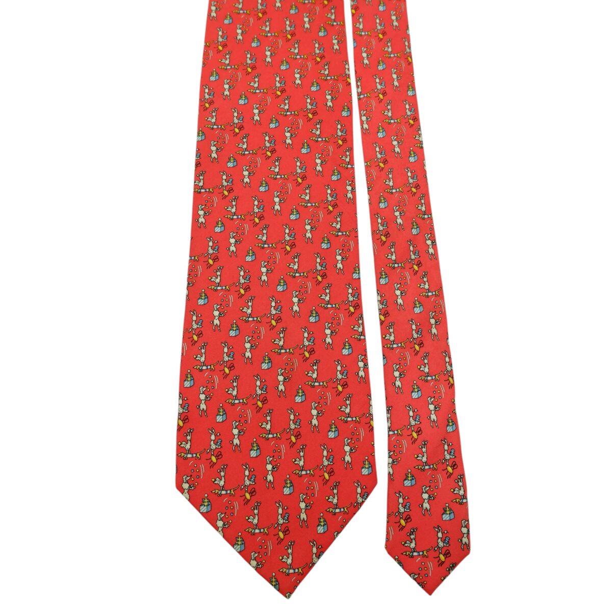 a15935 3 Roberta Di Camerino Tie Silk Red Dog Geometric Korea (US Import Tax Included) มุมที่ 3