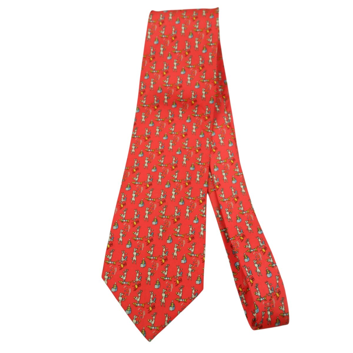 a15935 5 Roberta Di Camerino Tie Silk Red Dog Geometric Korea (US Import Tax Included) มุมที่ 5