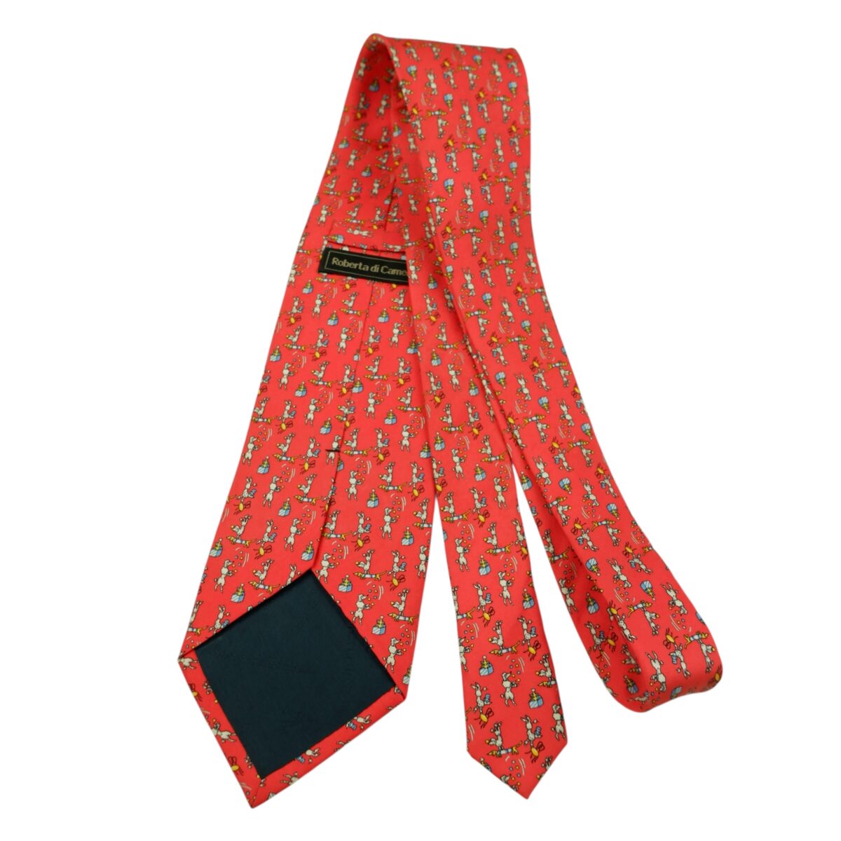 a15935 7 Roberta Di Camerino Tie Silk Red Dog Geometric Korea (US Import Tax Included) มุมที่ 7