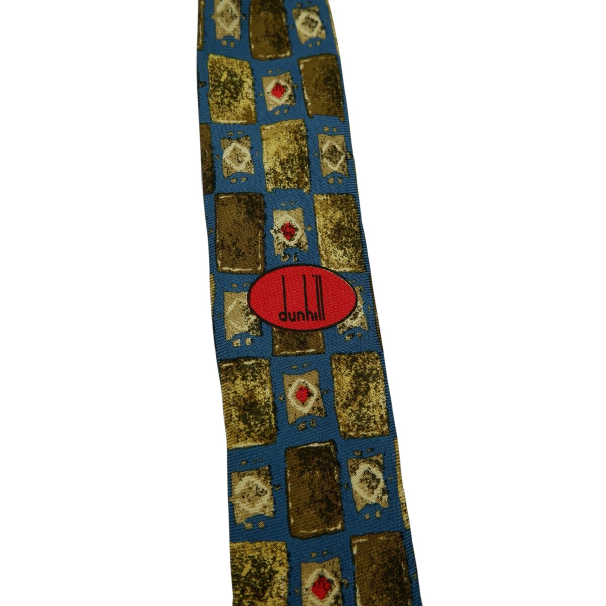 a15951 10 Dunhill Tie Silk Blue Geometric Italy (US Import Tax Included) มุมที่ 10