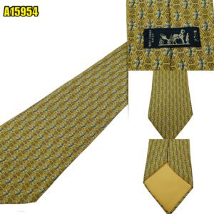 Hermes Tie Silk Beige Geometric France (US Import Tax Included) มุมที่ 1