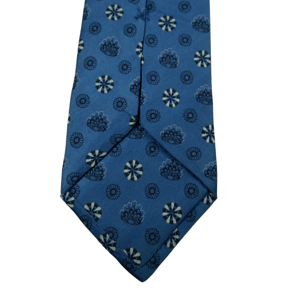 Ermenegildo Zegna Tie Silk Blue Geometric Italy (US Import Tax Included) | mesabb clothing Ermenegildo Zegna Tie Silk Blue Geometric Italy (US Import Tax Included) มุมที่ 8