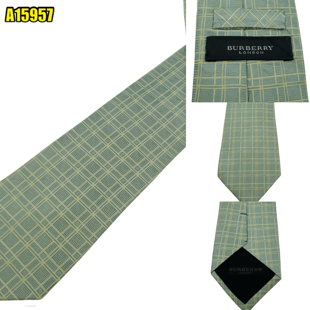 created by photogrid Burberry Tie Silk Blue Check Japan (US Import Tax Included) มุมที่ 1