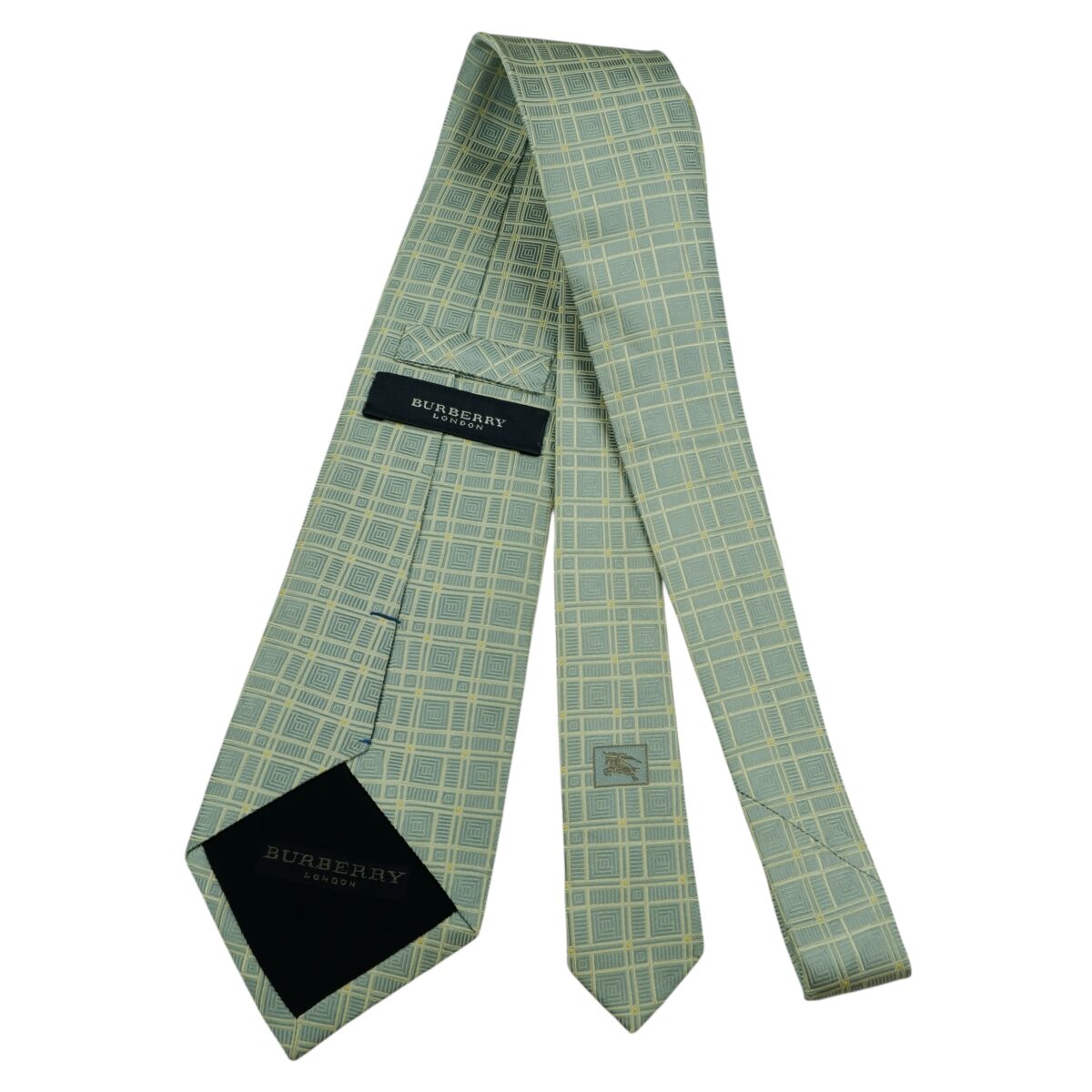 a15957 7 Burberry Tie Silk Blue Check Japan (US Import Tax Included) มุมที่ 7
