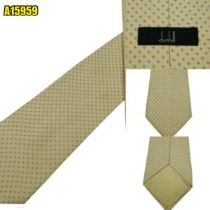 Dunhill Tie Silk Beige Geometric England (US Import Tax Included) มุมที่ 1