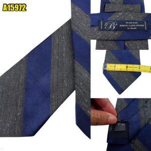 Beams Tie Silk Blue Grey Stripe China (US Import Tax Included) มุมที่ 1