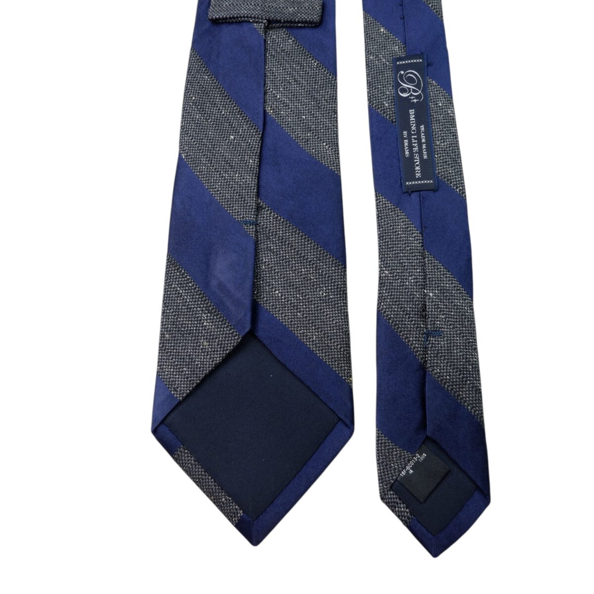 a15972 4 Beams Tie Silk Blue Grey Stripe China (US Import Tax Included) มุมที่ 4