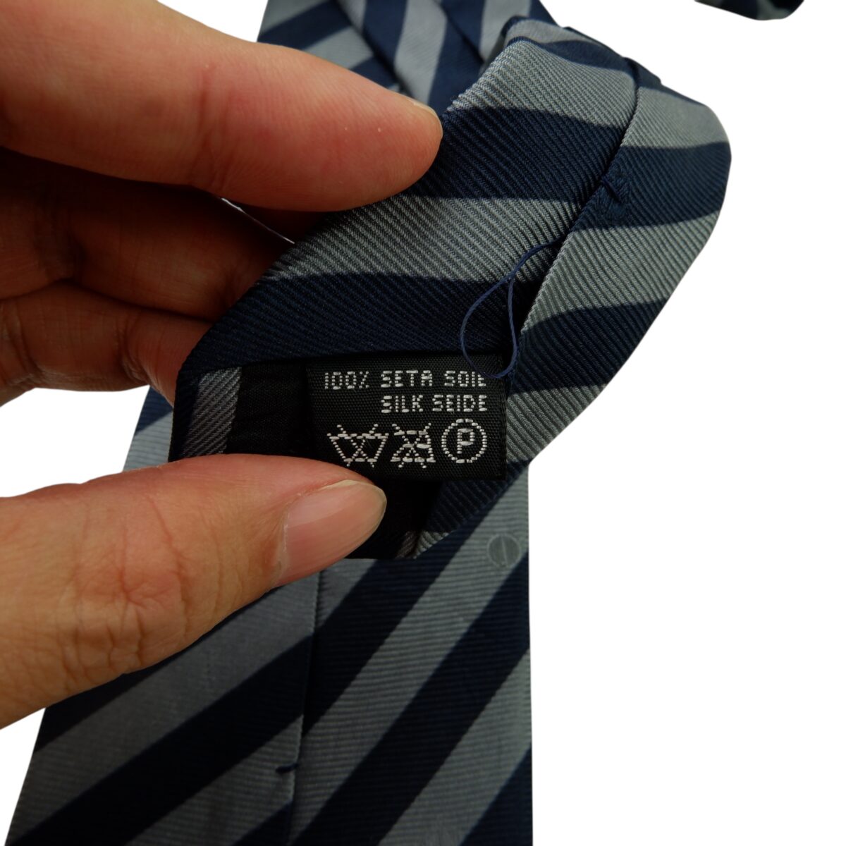Dunhill Tie Silk Blue Gray Stripe Italy (US Import Tax Included) | mesabb clothing Dunhill Tie Silk Blue Gray Stripe Italy (US Import Tax Included) มุมที่ 11