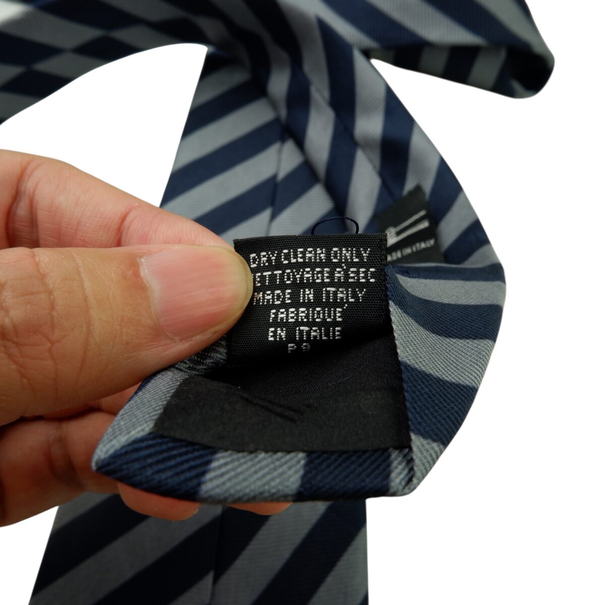 Dunhill Tie Silk Blue Gray Stripe Italy (US Import Tax Included) | mesabb clothing Dunhill Tie Silk Blue Gray Stripe Italy (US Import Tax Included) มุมที่ 12