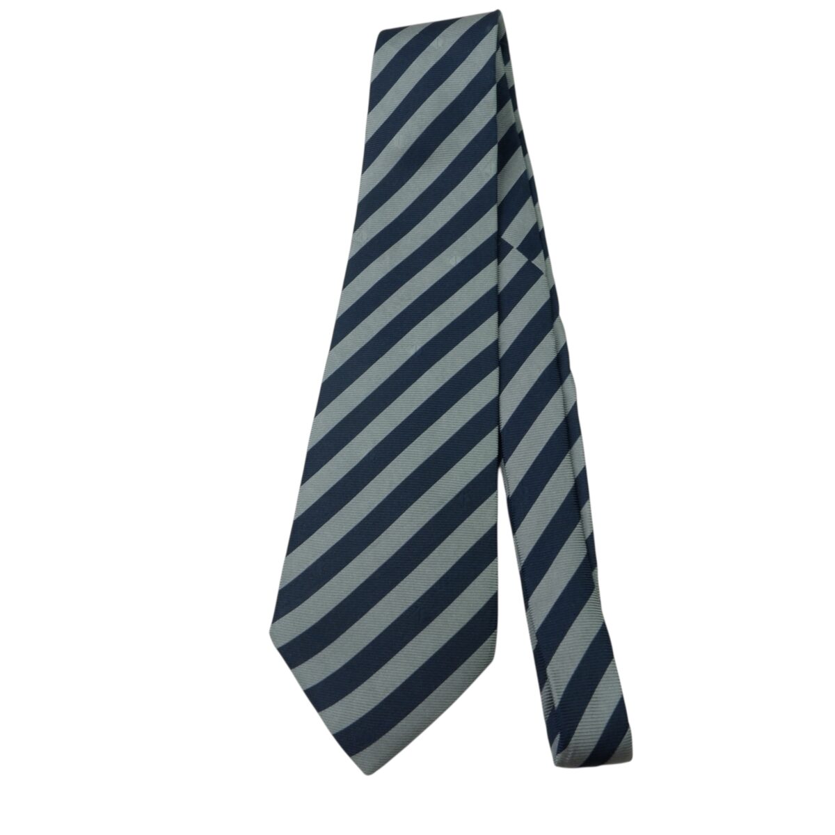 Dunhill Tie Silk Blue Gray Stripe Italy (US Import Tax Included) | mesabb clothing Dunhill Tie Silk Blue Gray Stripe Italy (US Import Tax Included) มุมที่ 5
